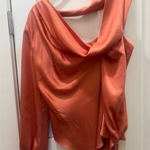 Jonathan Simkhai Draped Orange Blouse
